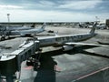 Airoplanes in the airport Royalty Free Stock Photo