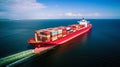 Airphoto of the container ship at sea Royalty Free Stock Photo