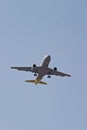 Public airplane getting ready for landing Royalty Free Stock Photo