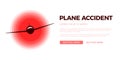 Airplane accident vector icon - Red Circle and plane with space for text. This illustration is best for print media, web design, Royalty Free Stock Photo