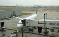 Airplane from aer lingus at London Heathrow airport LHR, in London. Aircraft is prepared for departure.