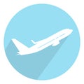 Airplane / aeroplane aviation vector flat icon for apps or websites Royalty Free Stock Photo