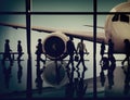 Airplane Aircraft Airport Business Travel Flight Transport Conce Royalty Free Stock Photo