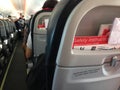 Airplane aircraft plane cabin seats from back Royalty Free Stock Photo