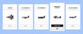airplane aircraft plane travel onboarding icons set vector Royalty Free Stock Photo
