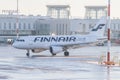 Airplane airline FINNAIR. Airplane at the airport. Passenger transportation. Official autumn spotting at Pulkovo November 28, 2018
