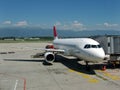 Airplane at airport Royalty Free Stock Photo