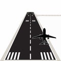 Airplane on Airport Runway Vector Illustration Royalty Free Stock Photo