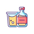 Airplane alcohol RGB color icon Royalty Free Stock Photo