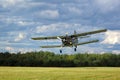 Airplane Antonov An2 landing Royalty Free Stock Photo