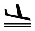 Airplane arrival icon travel logo