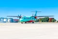 Airplane ATR72-600 (UR-RWA) of Windrose Airlines in Boryspil International Airport