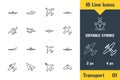 Airplane, Aviation, Aircraft Plane. Thin line icon - Outline flat vector illustration. Editable stroke pictogram. Premium quality