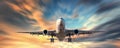 Airplane and beautiful sky with motion blur effect Royalty Free Stock Photo