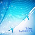 Airplane on blue background Royalty Free Stock Photo