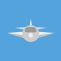 Airplane on blue background. Royalty Free Stock Photo