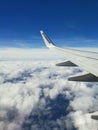 Airplane blue sky and clouds