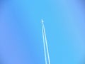 Airplane in blue sky