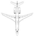 Airplane blueprint. Vector