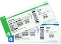 Airplane boarding pass. Vector airline ticket.