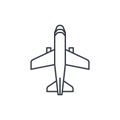 Airplane, boeing plane, travel thin line icon. Linear vector symbol