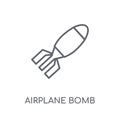 Airplane Bomb linear icon. Modern outline Airplane Bomb logo con