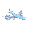 Airplane cancel flight plane transport travel icon