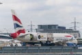 Airplane catering loading in London City Airport