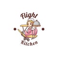 airplane chef logo consept vector illustration design Royalty Free Stock Photo