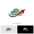 Airplane Cloud Logo Design Concept Vector. Transportation Cloud Logo Template Vector