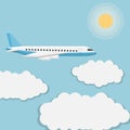 Airplane cloud sun