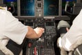 Airplane cockpit accelerate close up Royalty Free Stock Photo
