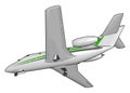 What is the cockpit of a plane called vector or color illustration