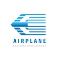 Airplane concept business template logo design. Air travel wings creative icon logo sign. Logistic transport logo symbol.