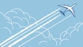 Airplane contrails, air travel vector design. vector design Generative AI