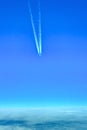 Airplane with contrails