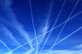 Airplane Contrails Royalty Free Stock Photo
