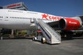 Corendon Boeing 747 in hotel garden