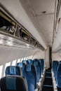 An airplane corridor and seats Royalty Free Stock Photo