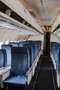 An airplane corridor and seats Royalty Free Stock Photo