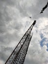 Airplane crane crane cloud sky