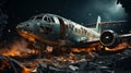 An airplane crash background