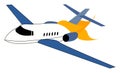 Airplane crash, illustration, vector