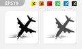 Airplane crashing vector icon eps black and colored Royalty Free Stock Photo