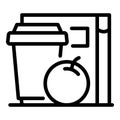 Airplane dine icon, outline style