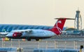 Airplane docking at Dubai Airport