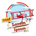 Airplane emblem logo event illustration