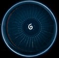 Airplane engine close-up, blue toned image, abstract background Royalty Free Stock Photo