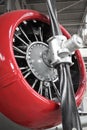 Airplane engine and propeller Royalty Free Stock Photo