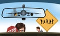 illustration about airplane travel is safer than automobile travel